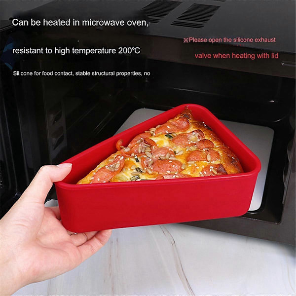 Pizza Förvaringsbehållare för Rester, Återanvändbar Pizza Silikonbehållare, D