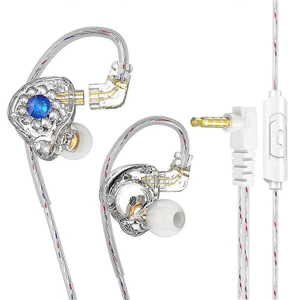 Membran Dynamisk Hörlur 3.5mm Transparent med Mikrofon