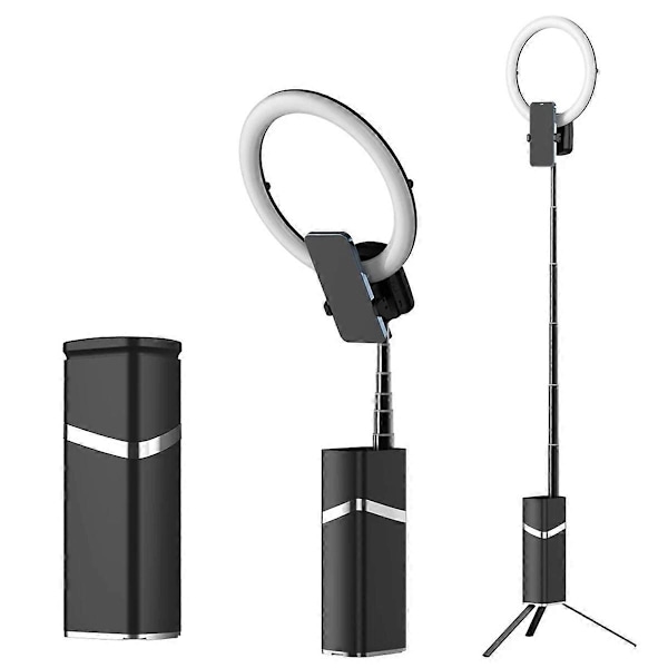 Mini Portabel LED Ring Fill Light Stativ för Livestreaming Svart