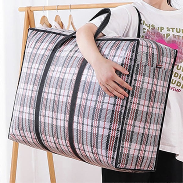 Opbevaringspose til dyner Multifunktionel Super Stor Kapacitet Vævet Fortykkede Dyne Bagage Pakkepose til Hjemmet Black L