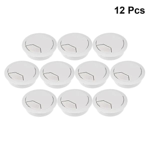12 stk. PC Datamaskin Skrivebord Grommet Kabelhull Deksel 50mm Diameter (grå)