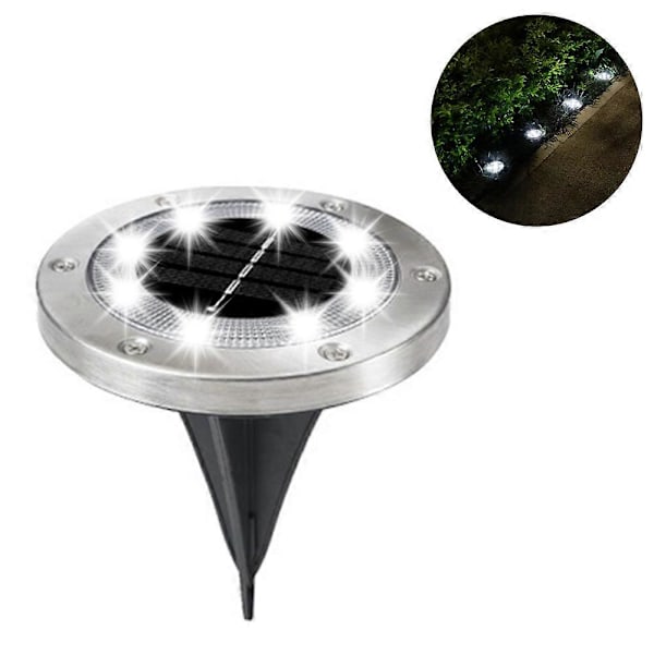 4-pack Solcellsdrivna Marklampor, 8 LED Utomhus Solcellslampor, Vattentäta Nedgrävda Lampor, Solcellsträdgårdslampor, Landskapsbelysning
