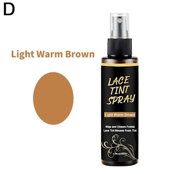 Spetstint Spray, Perukspetsspray Fungerar på Spetsförslutningar Peruker 100ml Light Warm Brown