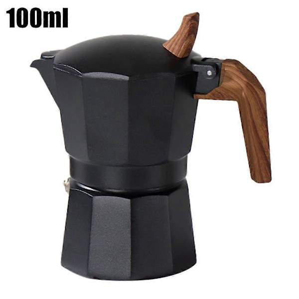 Mokabryggare med dubbelventil för espressoextraktion, retrostil, för utomhusbruk Black 100ml T