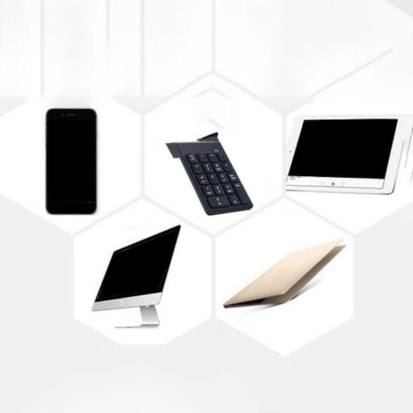 Trådlöst 2.4 Numeriskt Tangentbord 18-Tangenters Bluetooth Mini för Kontorsarbetare