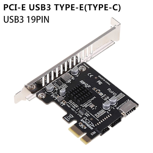 Dator Pcie Till Usb3 Typ-e Front Typ-c 19p 20p Expansionskort Självförsörjande