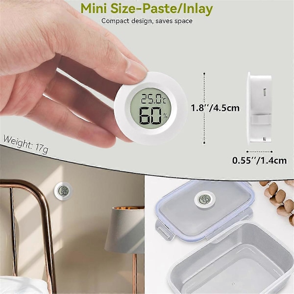 Mini Hygrometer & Termometer, Digital Fuktmätare för Inom- och Utomhusbruk