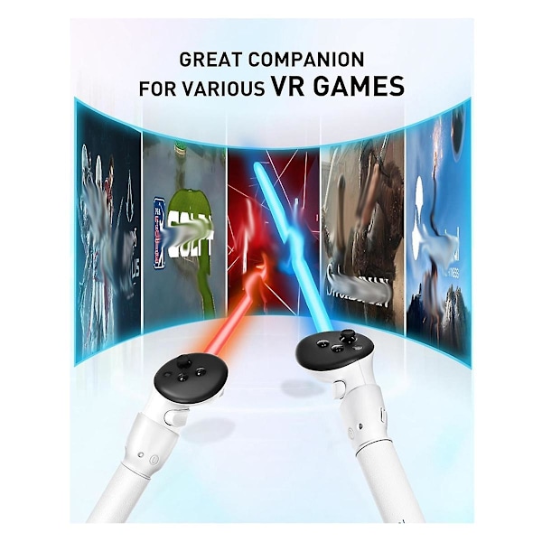 5-in-1 VR-ohjainadapteri, jossa 3 kahvakädensijaa, jatkovarret ja pitkät varret Quest 3 VR-golfvarusteille
