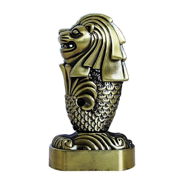 1kpl Luova Merlion-patsas Koristeellinen metallitaide Kotitalouden koriste Pronssi