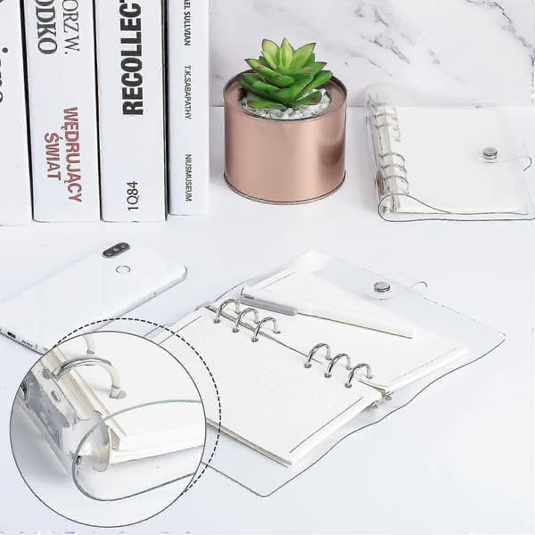 2 pak A5/a6 ringbind, ringbind journal regnbue ringbind planner (indvendigt papir ikke inkluderet)