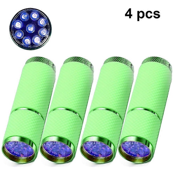 Ficklampa, små glödficklampor med 9 LED-lampor, bärbar nageltork för nagelgel - GRÖN -