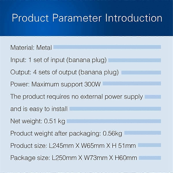 Passiv 1-in-4 UT Audioförstärkare / Högtalarsignal Splitter Box