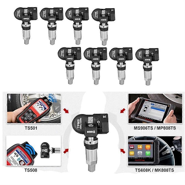 8st TPMS Däcktryckssensor för Autel Tool TS408 TS508 ITS600