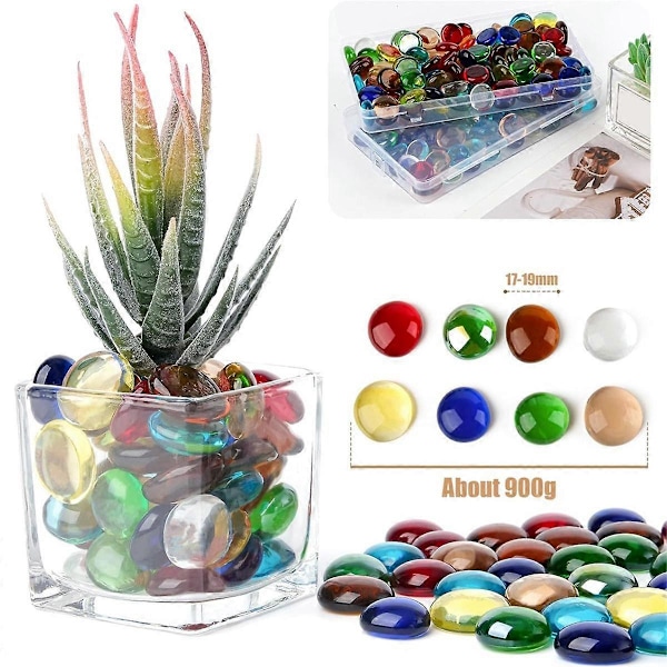 Mini Glasstenar, Blandade Färger Mancala Stenar Platt Botten Marmorpärlor för Hem Dekorativ Konst Hantverk Vas Fyllmedel