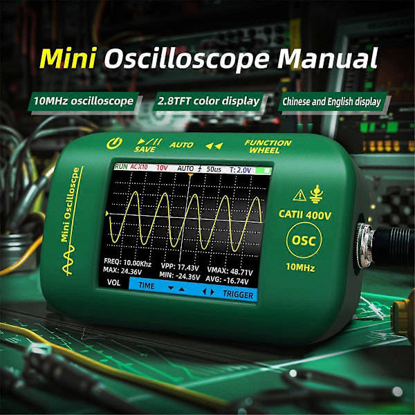 OT2 Handhållen Digitalt Oscilloskop 10MHz Samplingsfrekvens