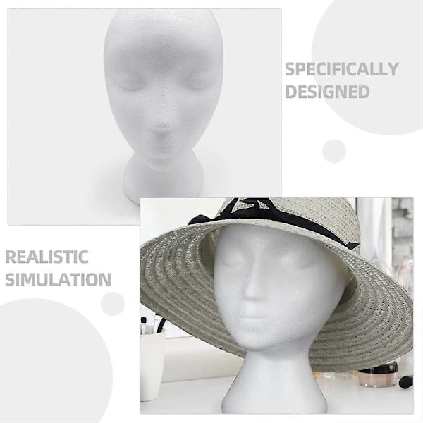 Mannekänghuvud Hatt Display Hållare Skum Hatt Display Hållare Hatt Förvaringsställ Blankt Skumhuvud