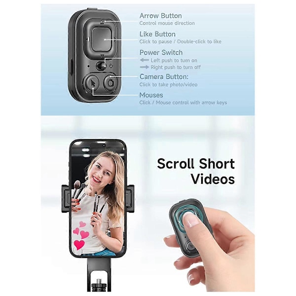 C17 Monopod 360 Auto-Rotation AI Tracking Shootings Tripod Bluetooth Shutter til Telefonholder Trådløs Selfie Stick