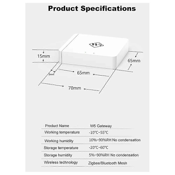 Uusi W5 Tuya langaton yhdyskäytävä Zigbee+Bluetooth-keskitin, monitoiminen parannettu versio, voi käyttää yli 128 alilaitetta