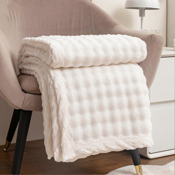 Sommarpläd Filt Fleece Filt Enfärgad Design Hudvänlig Andningsbar Hållbar Sömnad Tvättbar Sängfilt Camel M