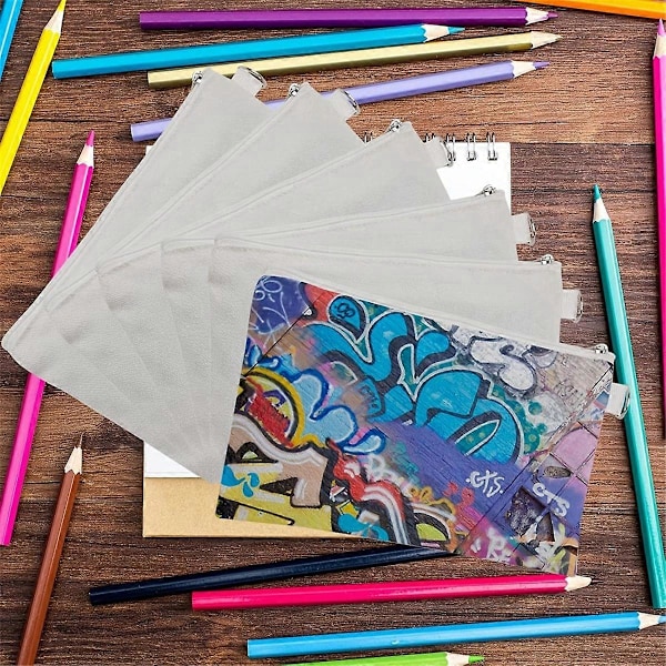 30 st Sublimeringsämnen Sminkväskor Bulk, Vit Canvasväska, Polyesterväskor för Sublimering DIY Hantverk
