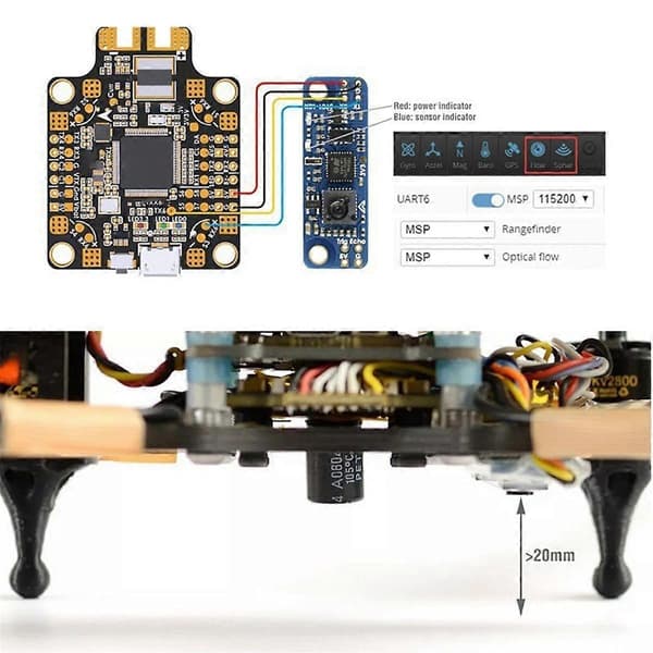 OPTISK FLOW og LIDAR SENSOR 3901-L0X INAV Flow Sensor Modul til RC FPV Racing Freestyle F4 F7 Flight