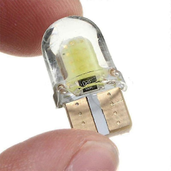 10st LED T10 W5W COB SMD Canbus Silikon Ljusstark Vit Registreringsskyddslampa