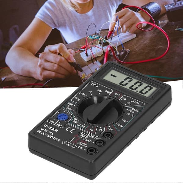 DT830B Multimeter Bærbar LCD Digital Elektronisk Voltmeter Amperemeter til Elektriker