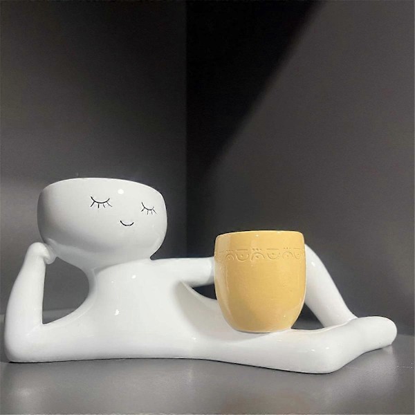 Lazy Guy Planter Harts Liten Karaktär Blomkruka Planter