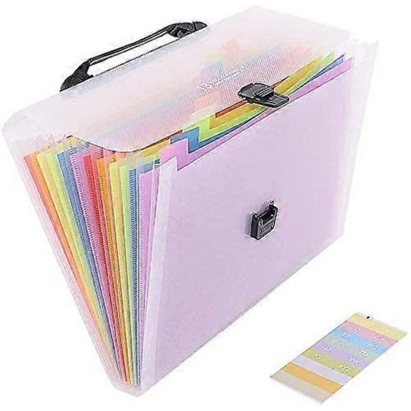 13-pack expanderande arkivmappar dragspelsdokumentorganisatör, Letter A4 papper plastarkivmapp 13 fack expanderbara arkivjackor
