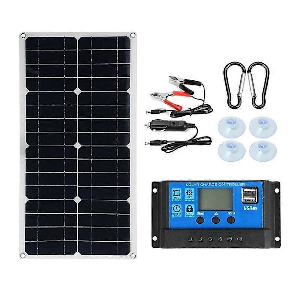 20W Solpanel Kit Portabel Ström RV Monokristallin Båt