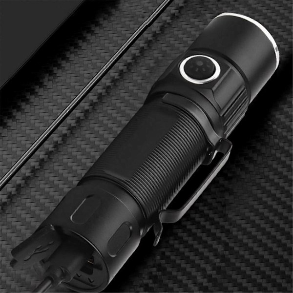 Ficklampa Mini Power Display Starkt Ljus 3LED Ficklampa Svart