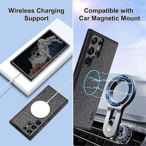 Magneettinen Magsafe-kotelo, yhteensopiva Samsung Galaxy S23 Ultra/ S23 Plus/ S23 kanssa, himmeä, kestävä ja iskunkestävä for S23 Plus