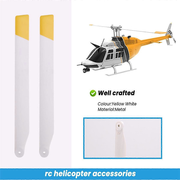 1 Par RC Leksakshelikopter Uppgradering C138 Rotor Blad Set Gul Vit
