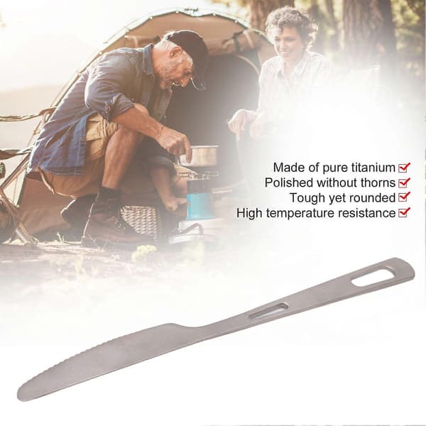 Titanium Bestick Utomhus Camping Servis Portabelt Flatware för Backpacking Vandring och Picknickkniv