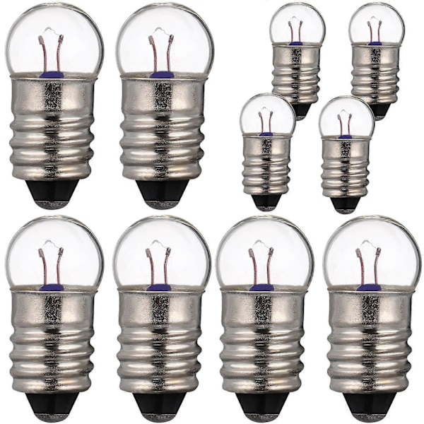 10 st Små Elektriska Ljuspärlor E10 Glödlampor 2.5V 0.3A Fysikexperiment för Studenter Små Glödlampor