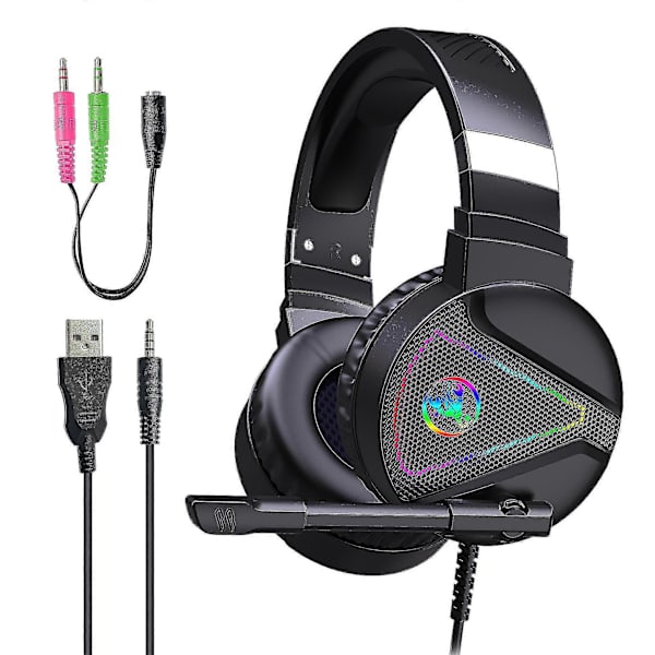 F16 Rgb Gaming Headset, Kablet Headset til Computer Laptop Tablet