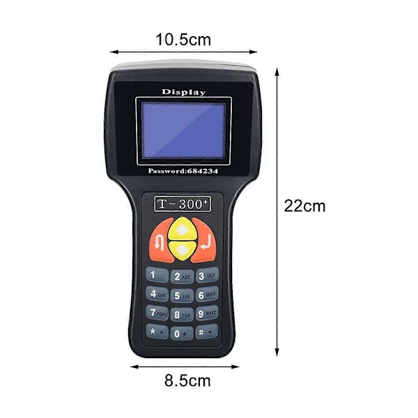 T300 Nyckelprogrammerare T300 Auto V23.9 Bilnyckeltillverkare Svart