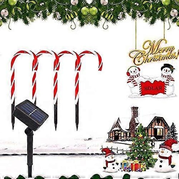 5-pack Barley Candy Cane LED Solarlampor Utomhus - Varmvitt