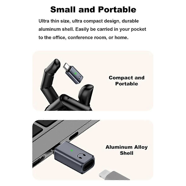 USB Type C -liitännästä kuulokeliitäntään -muunnin 15 harmaalle