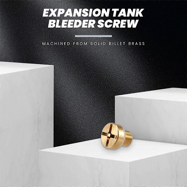 Radiator Överströmnings Kylvätske Expansionstank Luftningsskruv Guld