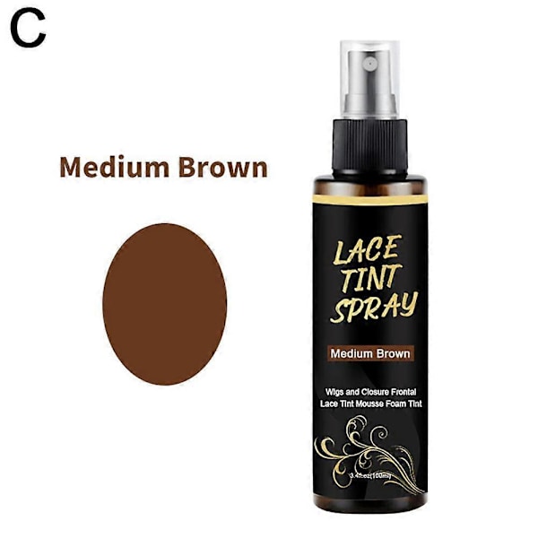 Spetstint Spray, Perukspetsspray Fungerar på Spetsförslutningar Peruker 100ml Medium Brown