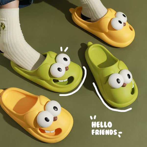 global Hot Sale Söta Hundtofflor med Stora Ögon, Tecknade Halkfria Tofflor white 40/41