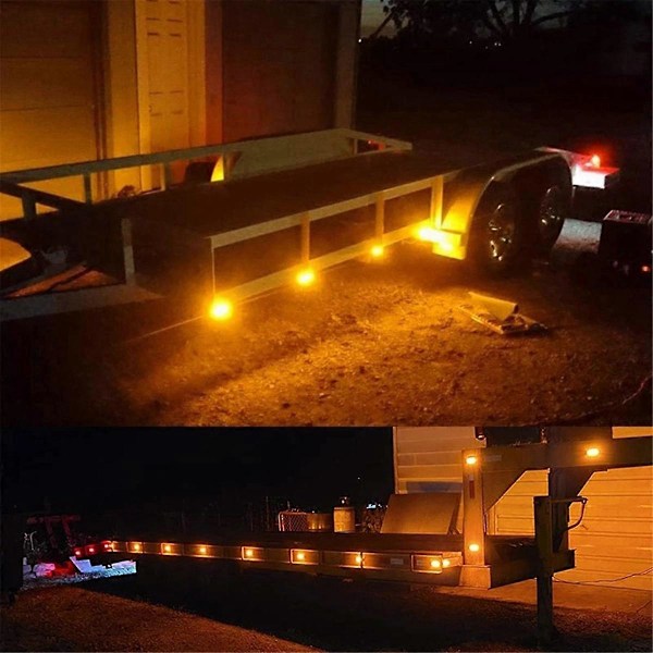 10 st 12V-24V 2LED Sidomarkeringsljus för bil Blinkers Indikeringsljus Bakljus för Släpvagnar Lastbilar Gul