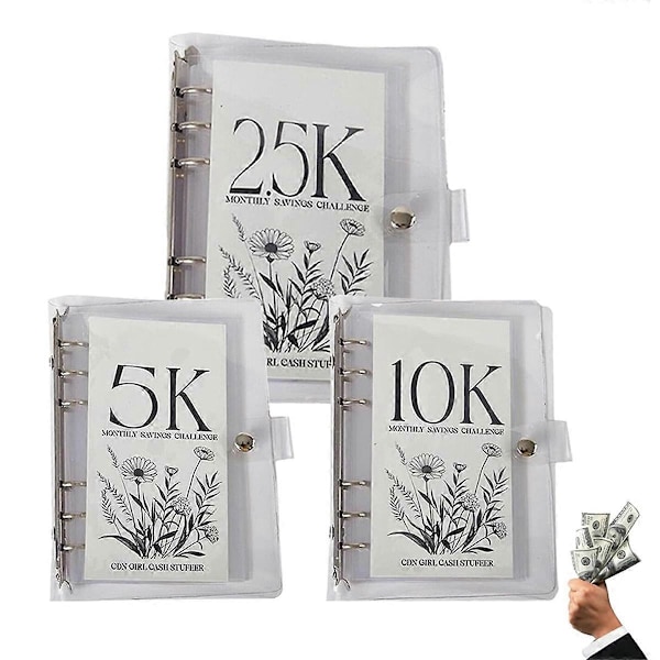 12-Måneders Kuverter Pengebesparende Udfordringsbinder, 5K