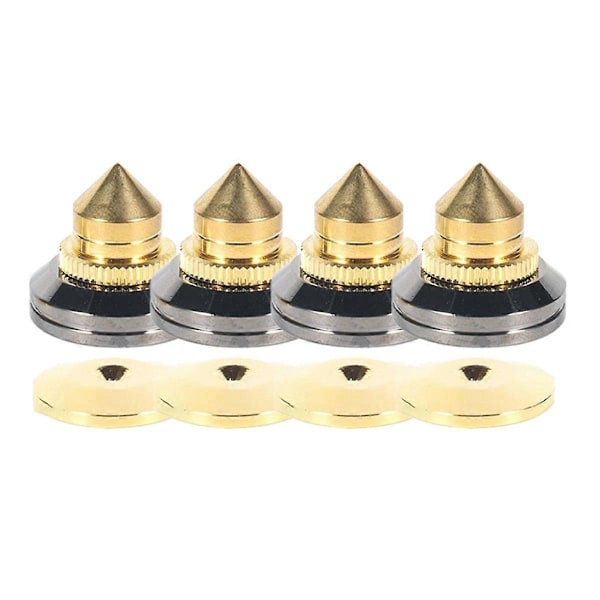 4 st 28x25mm Högtalarstativ Fötter Fotplatta Ren Koppar Fotspik Silver