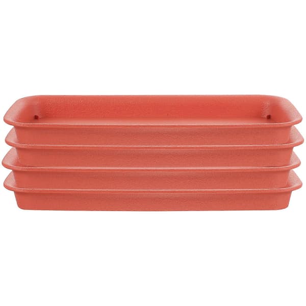 4 st Rektangulära Växtfat Plast Växtfat Planteringsfat Droppbricka Blomkruka Fat