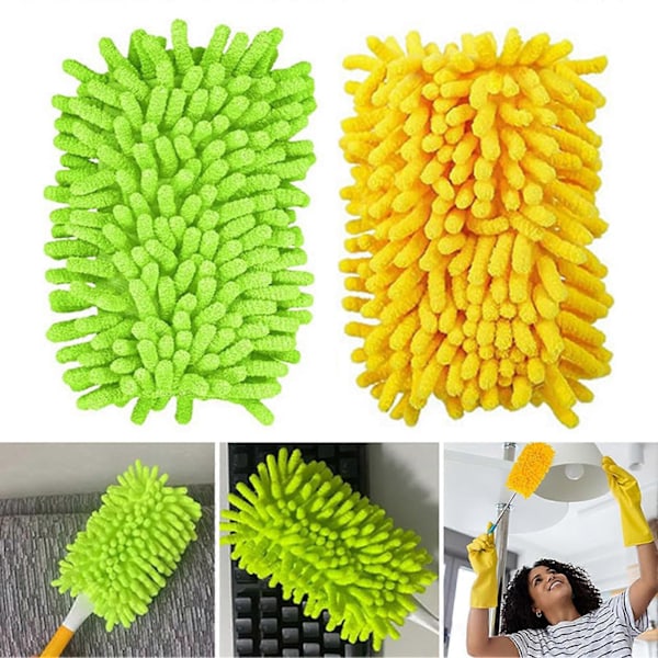 2/4/6 stk. moppekludbetræk, udskiftning, slidstærk, falmebestandig, vaskbar, hurtigtørrende, let at installere, håndstøvekost refills, rengøringsklud til Swiffer Yellow 2pcs
