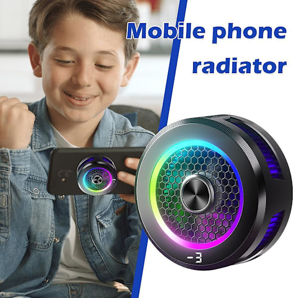 AL19 Puolijohdemagneettinen puhelimen jäähdytin valoilla, lämpösuoja matkapuhelimelle BLACK 1pcs