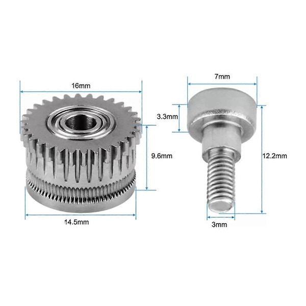 Dubbelväxlad Filamentdrivväxel för K1/K1C/Ender3 V3 Extruder Växel
