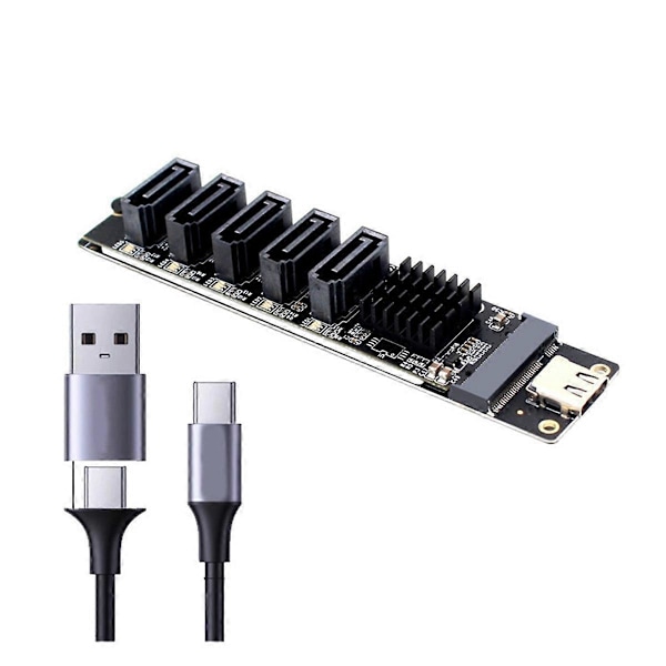 TYPE-C - SATA3.0 5 portin adapterikortti